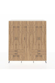 Kronos Dolap 12 Raflı 4 Çekmeceli 2 Askılı 220x59x243 Aytaşı-Çam/Çam