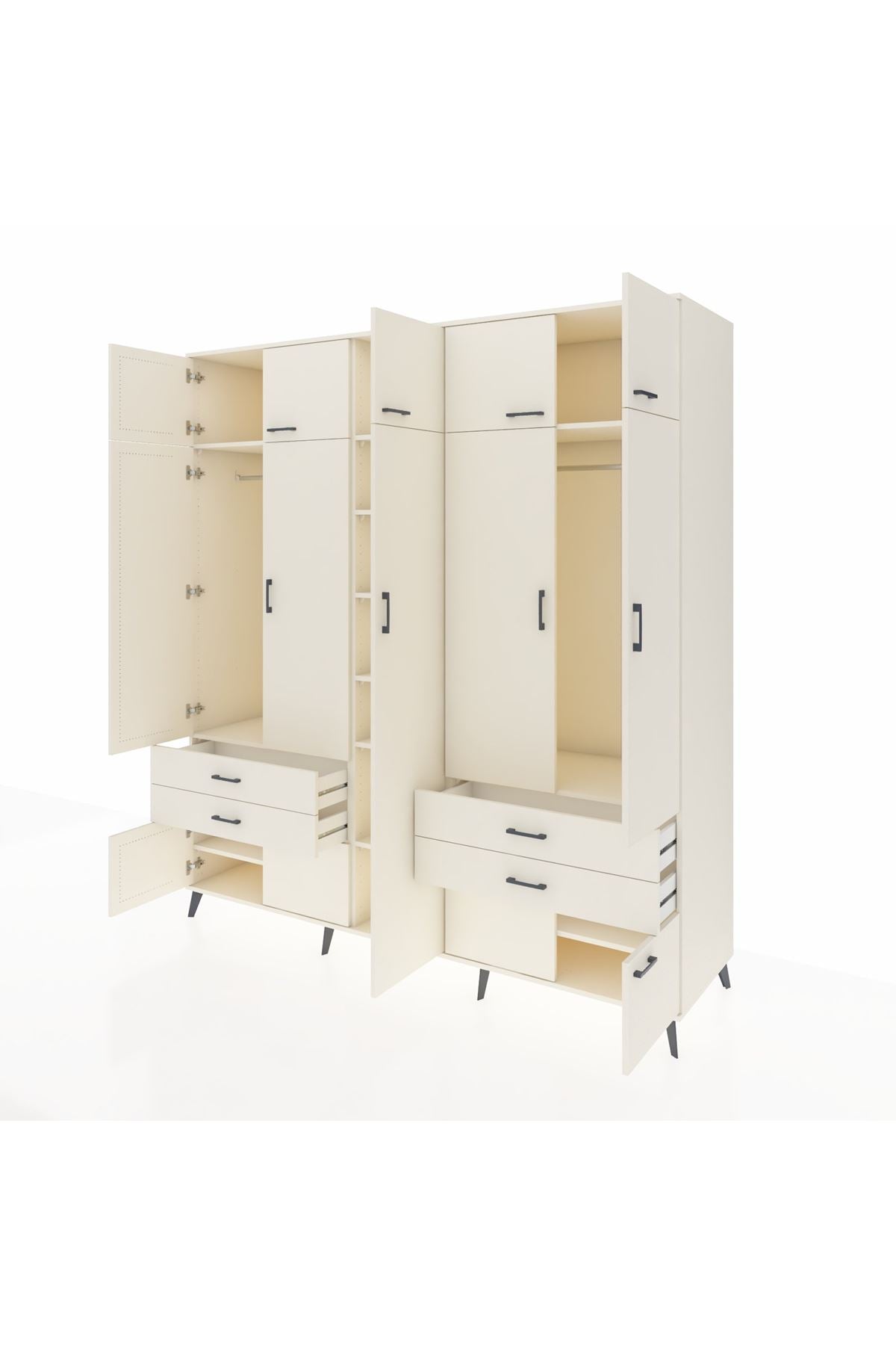 Kronos Dolap 12 Raflı 4 Çekmeceli 2 Askılı 220x59x243 Aytaşı-Aytaşı/Aytaşı