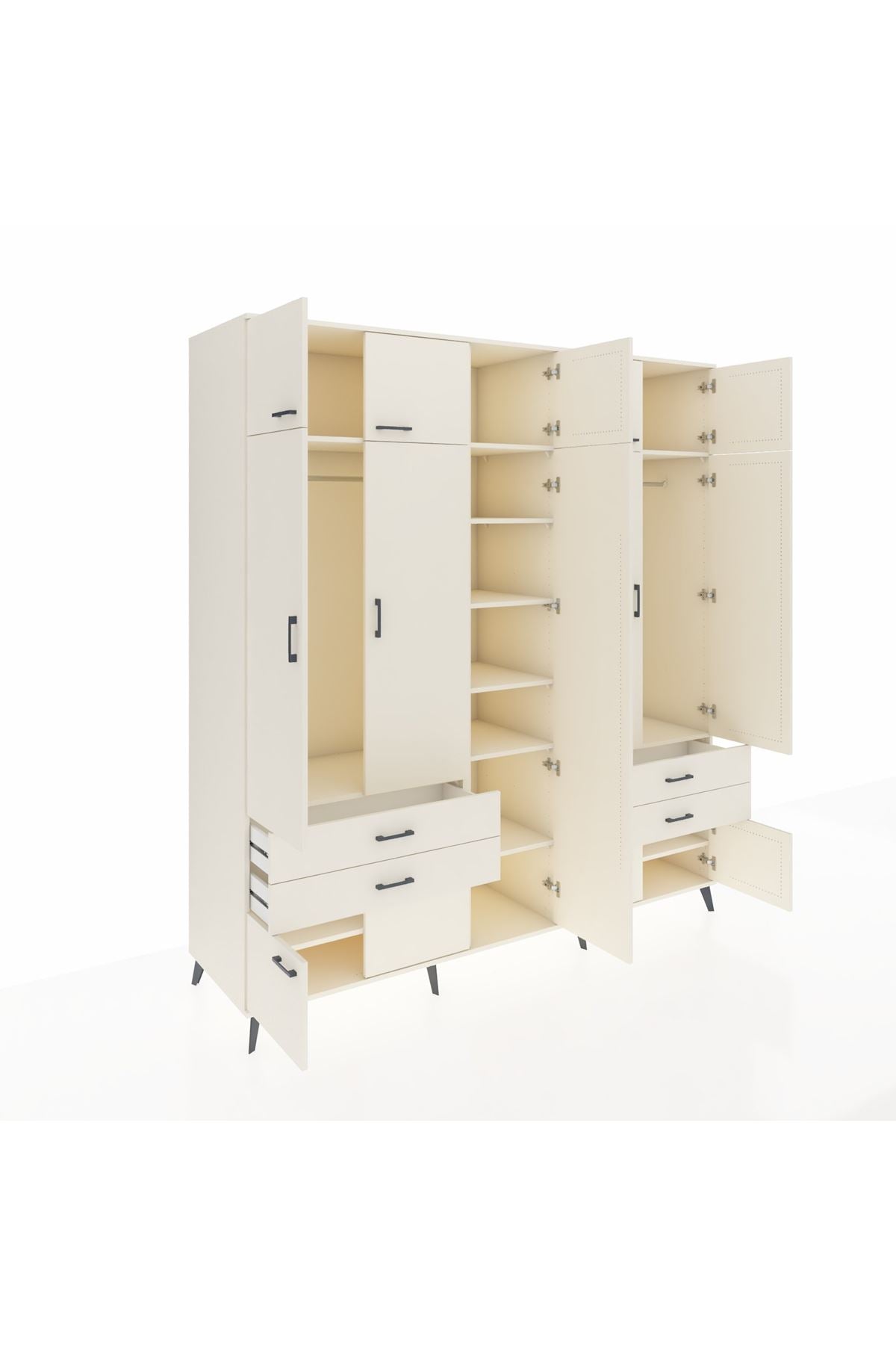 Kronos Dolap 12 Raflı 4 Çekmeceli 2 Askılı 220x59x243 Aytaşı-Aytaşı/Aytaşı