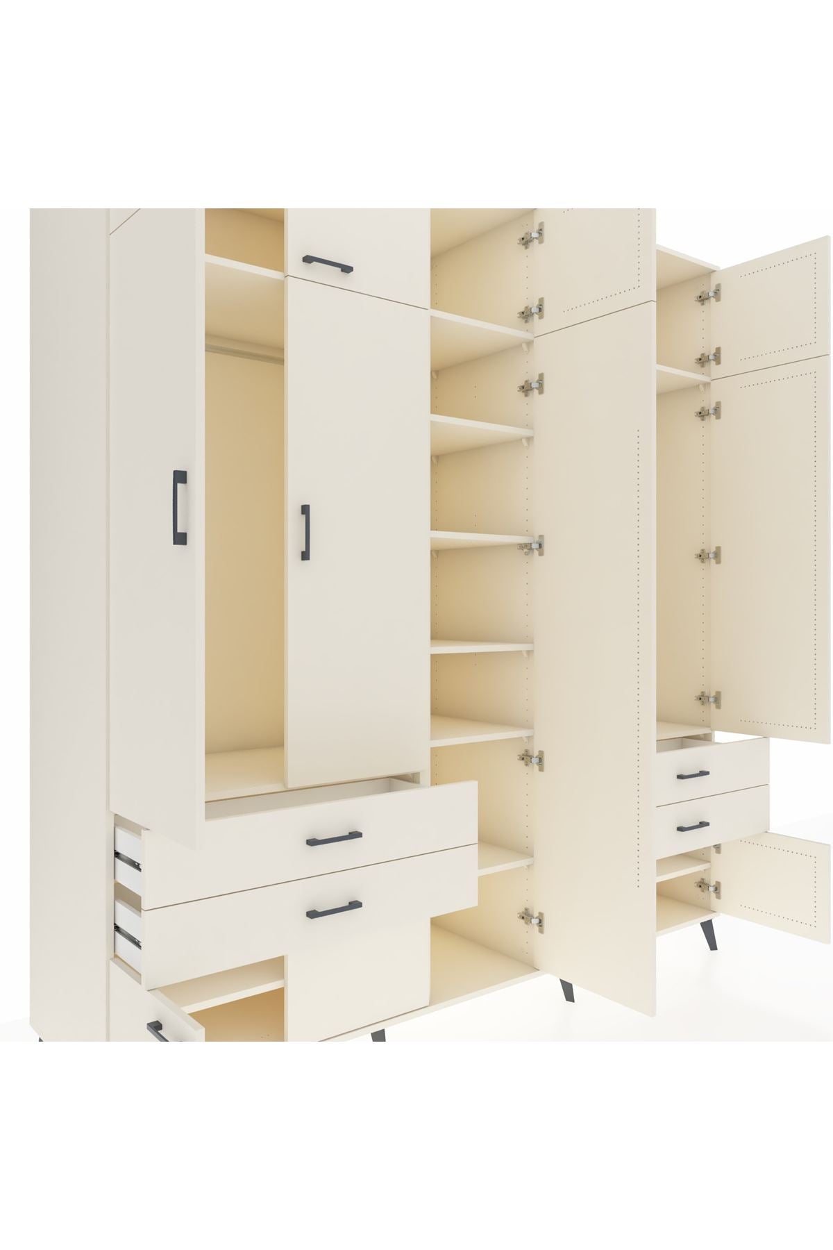 Kronos Dolap 12 Raflı 4 Çekmeceli 2 Askılı 220x59x243 Aytaşı-Aytaşı/Aytaşı