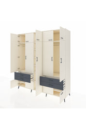 Kronos Dolap 12 Raflı 4 Çekmeceli 2 Askılı 220x59x243 Aytaşı-Aytaşı/Antrasit