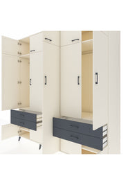 Kronos Dolap 12 Raflı 4 Çekmeceli 2 Askılı 220x59x243 Aytaşı-Aytaşı/Antrasit