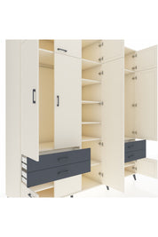 Kronos Dolap 12 Raflı 4 Çekmeceli 2 Askılı 220x59x243 Aytaşı-Aytaşı/Antrasit