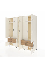 Kronos Dolap 12 Raflı 4 Çekmeceli 2 Askılı 220x59x243 Aytaşı-Aytaşı/Çam