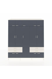 Kronos Dolap 12 Raflı 4 Çekmeceli 2 Askılı 220x59x243 Aytaşı-Antrasit/Aytaşı