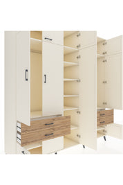 Kronos Dolap 12 Raflı 4 Çekmeceli 2 Askılı 220x59x243 Aytaşı-Aytaşı/Çam