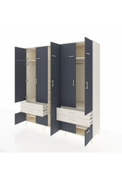 Kronos Dolap 12 Raflı 4 Çekmeceli 2 Askılı 220x59x243 Aytaşı-Antrasit/Aytaşı