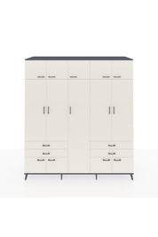 Kronos Dolap 12 Raflı 4 Çekmeceli 2 Askılı 220x59x243 Antrasit-Aytaşı/Aytaşı