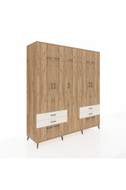 Kronos Dolap 12 Raflı 4 Çekmeceli 2 Askılı 220x59x243 Çam-Çam/Aytaşı