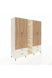 Kronos Dolap 12 Raflı 4 Çekmeceli 2 Askılı 220x59x243 Aytaşı-Çam/Aytaşı