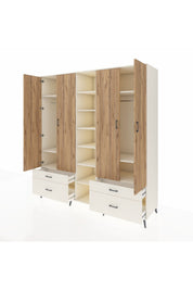 Kronos Dolap 12 Raflı 4 Çekmeceli 2 Askılı 220x59x243 Aytaşı-Çam/Aytaşı