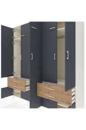 Kronos Dolap 12 Raflı 4 Çekmeceli 2 Askılı 220x59x243 Aytaşı-Antrasit/Çam