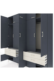 Kronos Dolap 12 Raflı 4 Çekmeceli 2 Askılı 220x59x243 Antrasit-Antrasit/Aytaşı