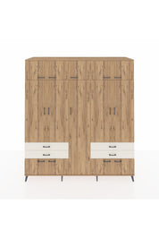 Kronos Dolap 12 Raflı 4 Çekmeceli 2 Askılı 220x59x243 Çam-Çam/Aytaşı