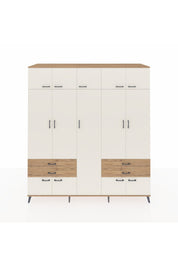 Kronos Dolap 12 Raflı 4 Çekmeceli 2 Askılı 220x59x243 Çam-Aytaşı/Çam