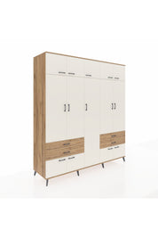 Kronos Dolap 12 Raflı 4 Çekmeceli 2 Askılı 220x59x243 Çam-Aytaşı/Çam