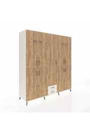 Kronos Dolap 10 Raflı 2 Çekmeceli 4 Askılı 220x59x243 Aytaşı-Çam/Aytaşı