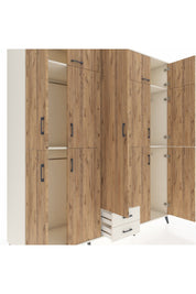 Kronos Dolap 10 Raflı 2 Çekmeceli 4 Askılı 220x59x243 Aytaşı-Çam/Aytaşı