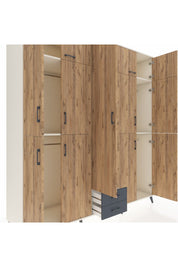 Kronos Dolap 10 Raflı 2 Çekmeceli 4 Askılı 220x59x243 Aytaşı-Çam/Antrasit