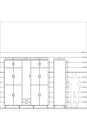 Kronos Dolap 10 Raflı 2 Çekmeceli 4 Askılı 220x59x243 - S784M012V02C