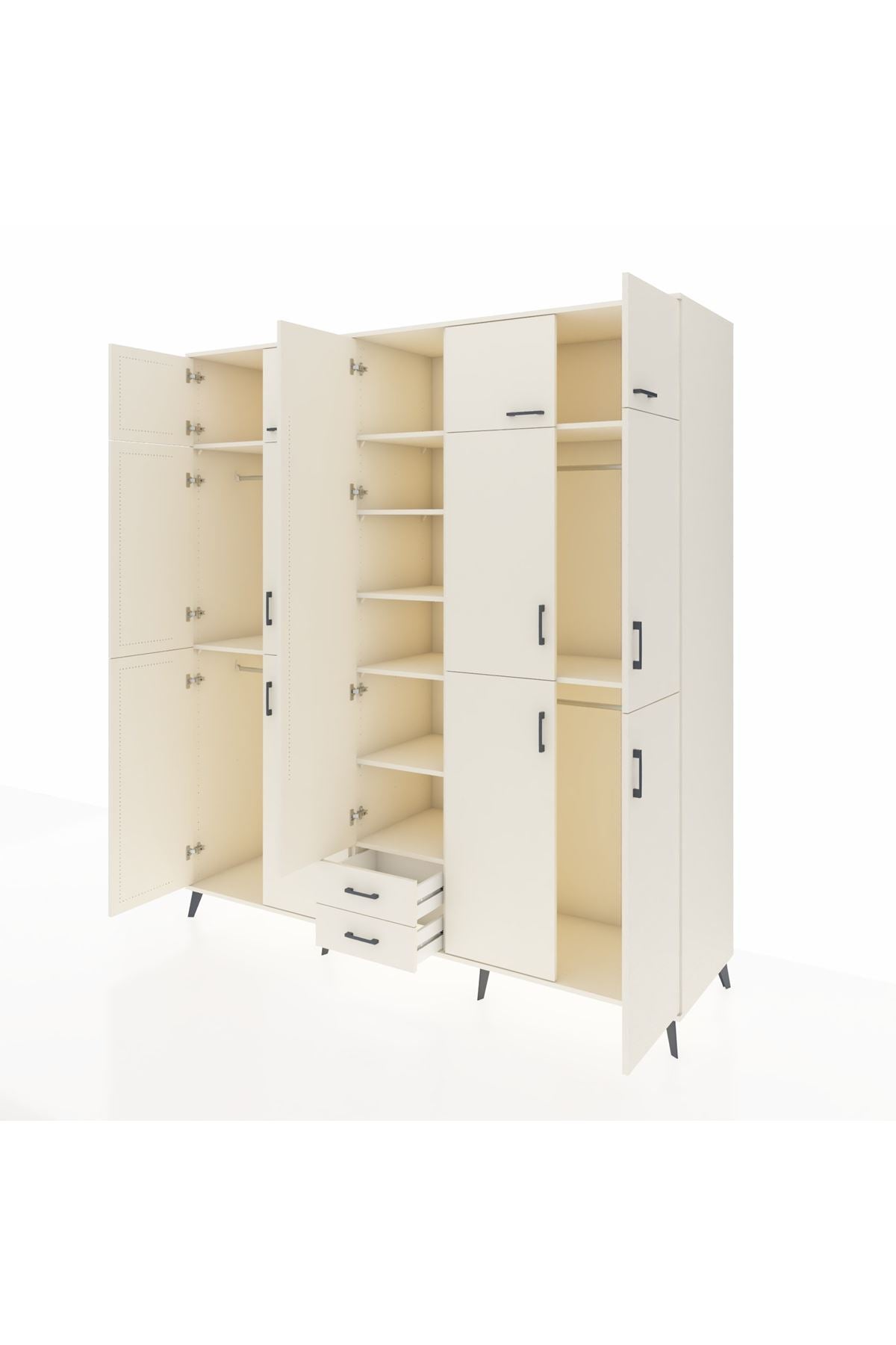 Kronos Dolap 10 Raflı 2 Çekmeceli 4 Askılı 220x59x243 Aytaşı-Aytaşı/Aytaşı