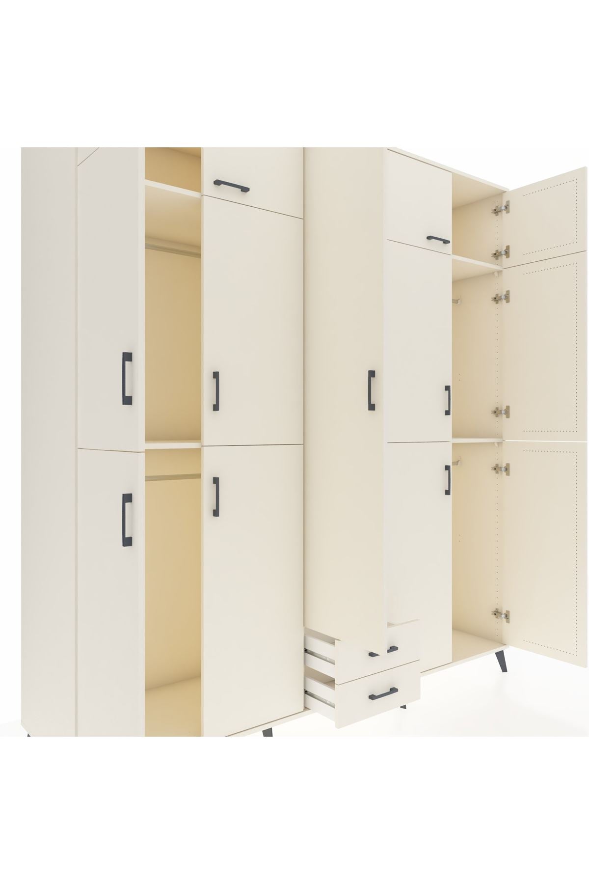 Kronos Dolap 10 Raflı 2 Çekmeceli 4 Askılı 220x59x243 Aytaşı-Aytaşı/Aytaşı