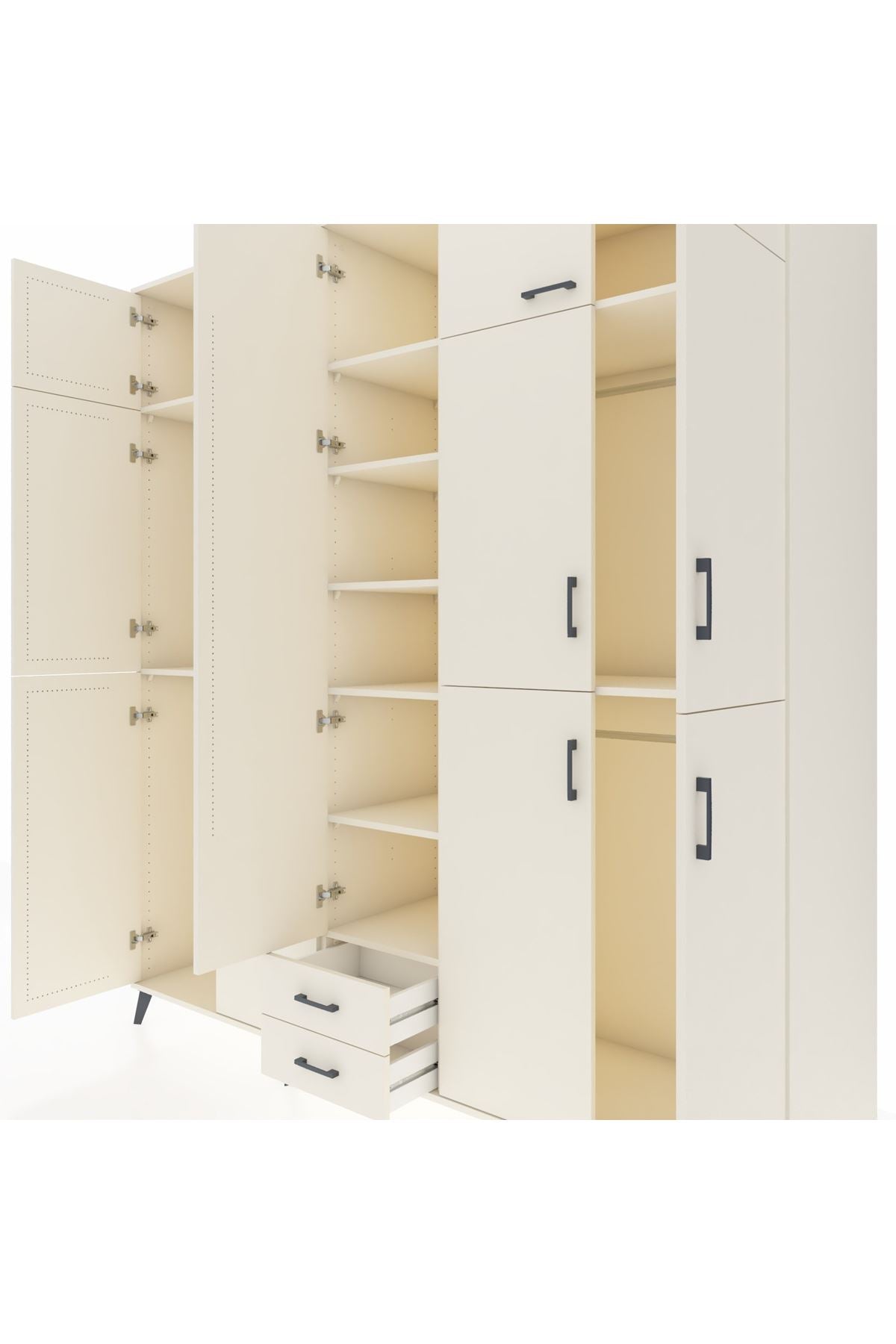 Kronos Dolap 10 Raflı 2 Çekmeceli 4 Askılı 220x59x243 Aytaşı-Aytaşı/Aytaşı