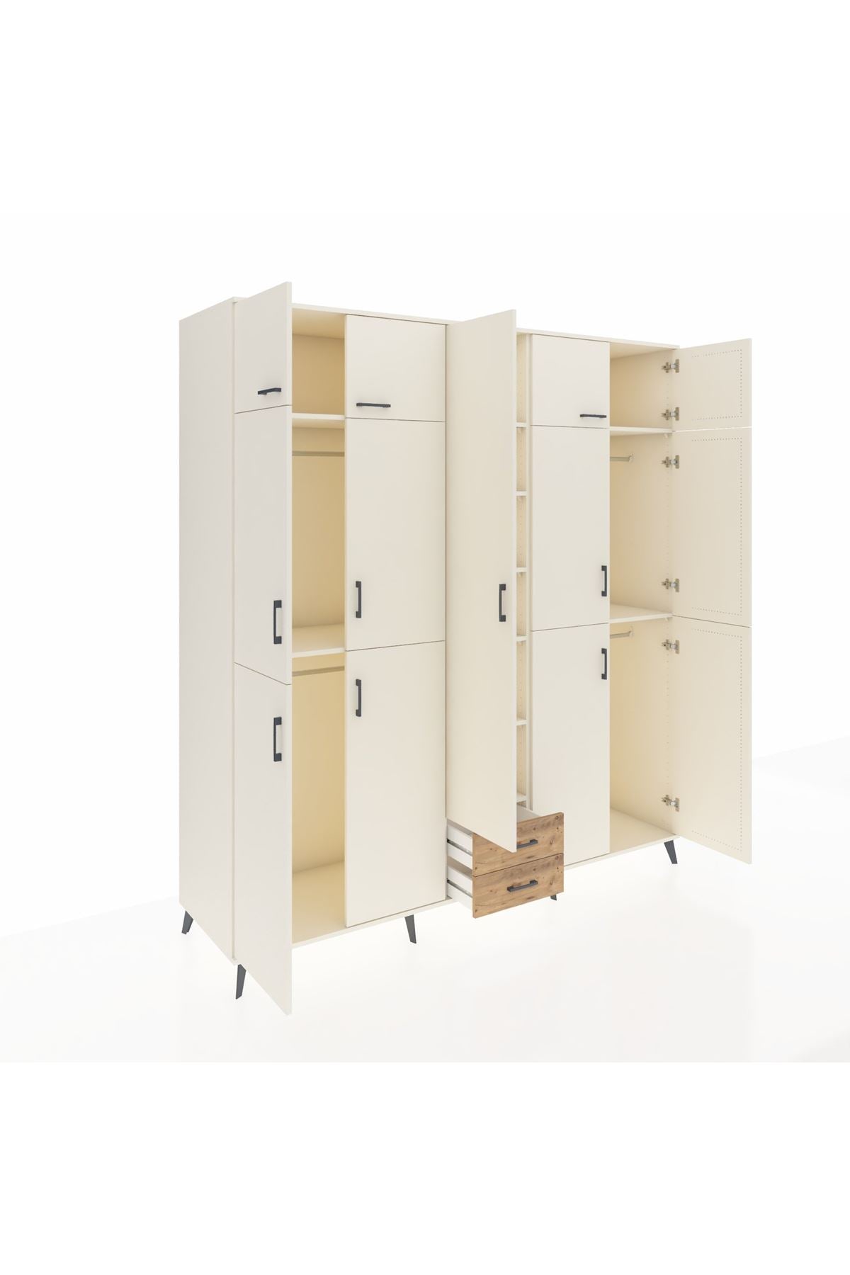 Kronos Dolap 10 Raflı 2 Çekmeceli 4 Askılı 220x59x243 - S784M012V06C