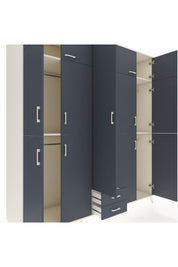 Kronos Dolap 10 Raflı 2 Çekmeceli 4 Askılı 220x59x243 Aytaşı-Antrasit/Antrasit