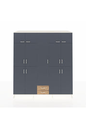 Kronos Dolap 10 Raflı 2 Çekmeceli 4 Askılı 220x59x243 Aytaşı-Antrasit/Çam