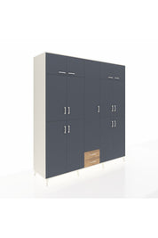 Kronos Dolap 10 Raflı 2 Çekmeceli 4 Askılı 220x59x243 Aytaşı-Antrasit/Çam