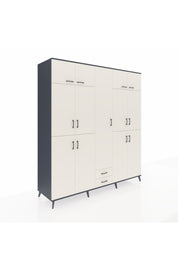 Kronos Dolap 10 Raflı 2 Çekmeceli 4 Askılı 220x59x243 Antrasit-Aytaşı/Aytaşı