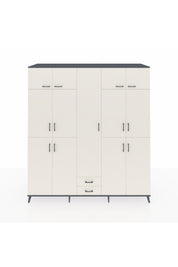 Kronos Dolap 10 Raflı 2 Çekmeceli 4 Askılı 220x59x243 Antrasit-Aytaşı/Aytaşı