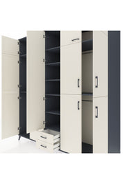 Kronos Dolap 10 Raflı 2 Çekmeceli 4 Askılı 220x59x243 Antrasit-Aytaşı/Aytaşı