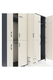 Kronos Dolap 10 Raflı 2 Çekmeceli 4 Askılı 220x59x243 Antrasit-Aytaşı/Aytaşı