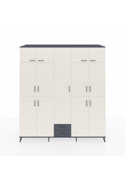 Kronos Dolap 10 Raflı 2 Çekmeceli 4 Askılı 220x59x243 Antrasit-Aytaşı/Antrasit