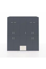 Kronos Dolap 10 Raflı 2 Çekmeceli 4 Askılı 220x59x243 Antrasit-Antrasit/Aytaşı