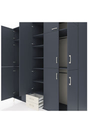 Kronos Dolap 10 Raflı 2 Çekmeceli 4 Askılı 220x59x243 Antrasit-Antrasit/Aytaşı