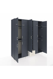 Kronos Dolap 10 Raflı 2 Çekmeceli 4 Askılı 220x59x243 Antrasit-Antrasit/Aytaşı