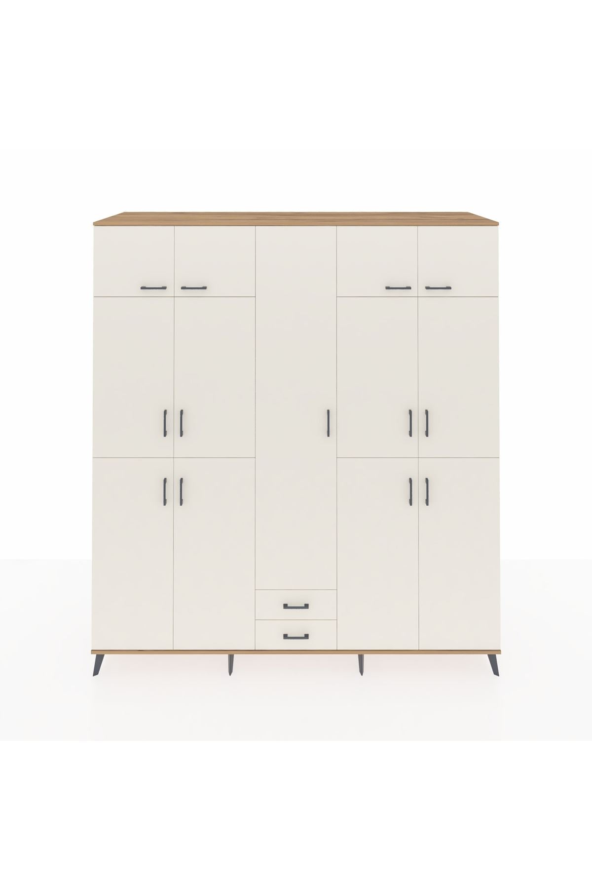 Kronos Dolap 10 Raflı 2 Çekmeceli 4 Askılı 220x59x243 Çam-Aytaşı/Aytaşı