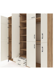 Kronos Dolap 10 Raflı 2 Çekmeceli 4 Askılı 220x59x243 Çam-Aytaşı/Aytaşı