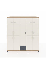 Kronos Dolap 10 Raflı 2 Çekmeceli 4 Askılı 220x59x243 Çam-Aytaşı/Antrasit