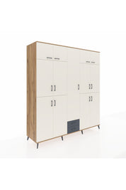 Kronos Dolap 10 Raflı 2 Çekmeceli 4 Askılı 220x59x243 Çam-Aytaşı/Antrasit