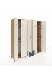 Kronos Dolap 10 Raflı 2 Çekmeceli 4 Askılı 220x59x243 Çam-Aytaşı/Antrasit