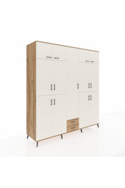 Kronos Dolap 10 Raflı 2 Çekmeceli 4 Askılı 220x59x243 Çam-Aytaşı/Çam