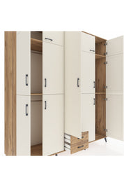 Kronos Dolap 10 Raflı 2 Çekmeceli 4 Askılı 220x59x243 Çam-Aytaşı/Çam