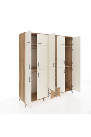 Kronos Dolap 10 Raflı 2 Çekmeceli 4 Askılı 220x59x243 Çam-Aytaşı/Çam