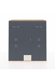 Kronos Dolap 10 Raflı 2 Çekmeceli 4 Askılı 220x59x243 Çam-Antrasit/Aytaşı