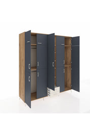 Kronos Dolap 10 Raflı 2 Çekmeceli 4 Askılı 220x59x243 Çam-Antrasit/Aytaşı