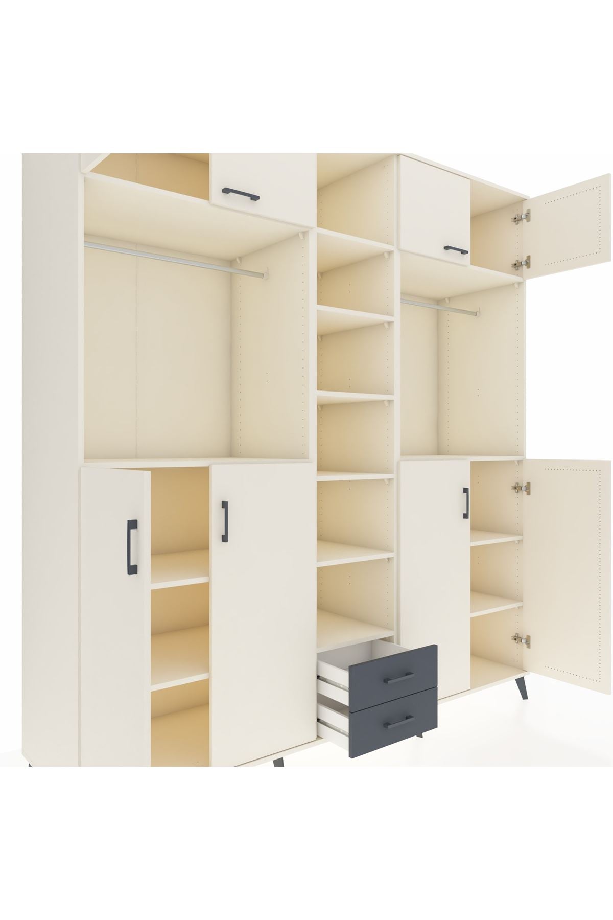 Kronos Dolap 14 Raflı 2 Çekmeceli 2 Askılı 220x59x243 - S784M013V05C